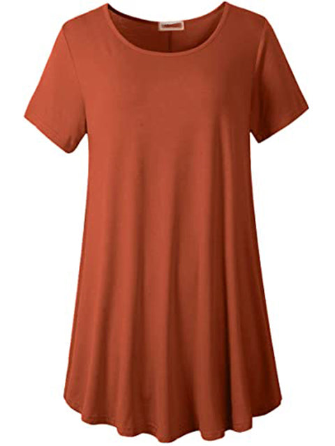 Plus Size Short Sleeve Tunic Blouse