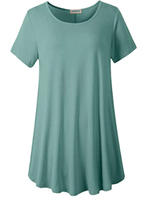 Plus Size Short Sleeve Tunic Blouse