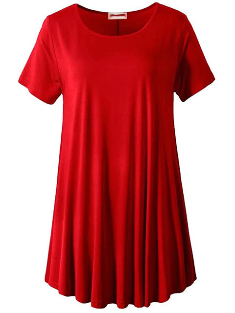 Plus Size Short Sleeve Tunic Blouse