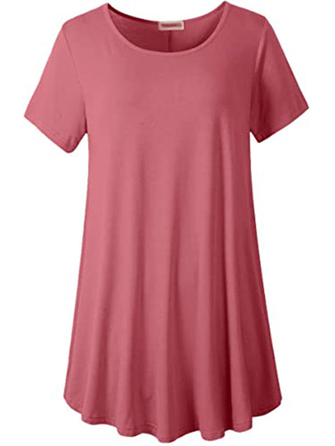 Plus Size Short Sleeve Tunic Blouse