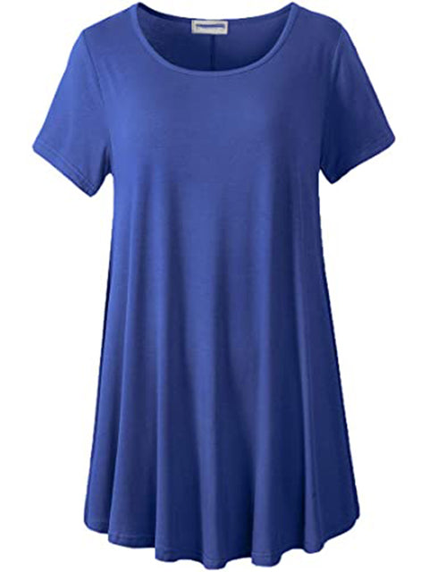 Plus Size Short Sleeve Tunic Blouse