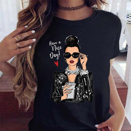 Women Black T Shirt
