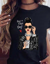 Women Black T Shirt