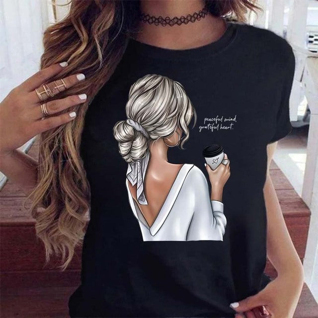 Women Black T Shirt