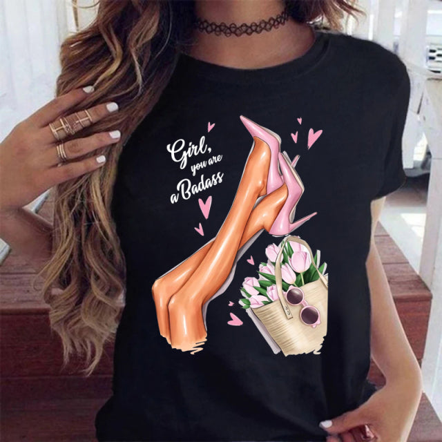 Women Black T Shirt