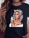 Women Black T Shirt
