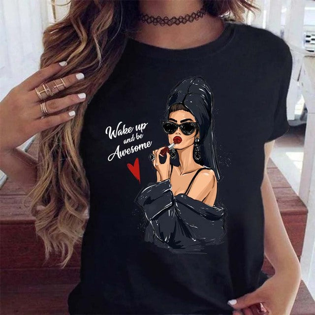 Women Black T Shirt