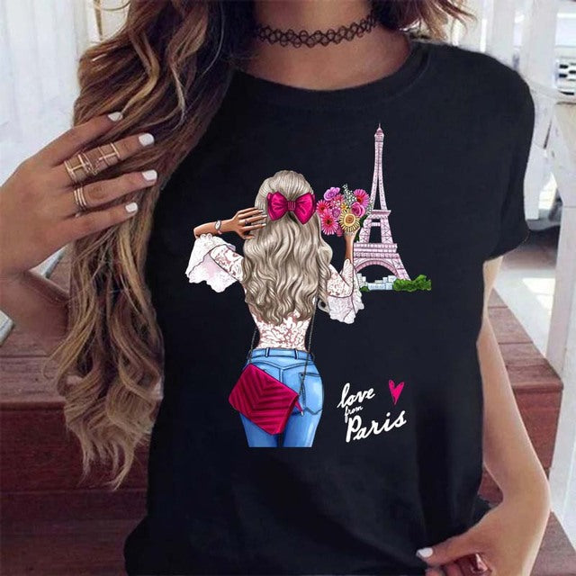 Women Black T Shirt