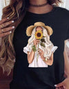 Women Black T Shirt
