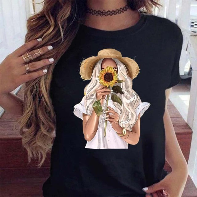 Women Black T Shirt