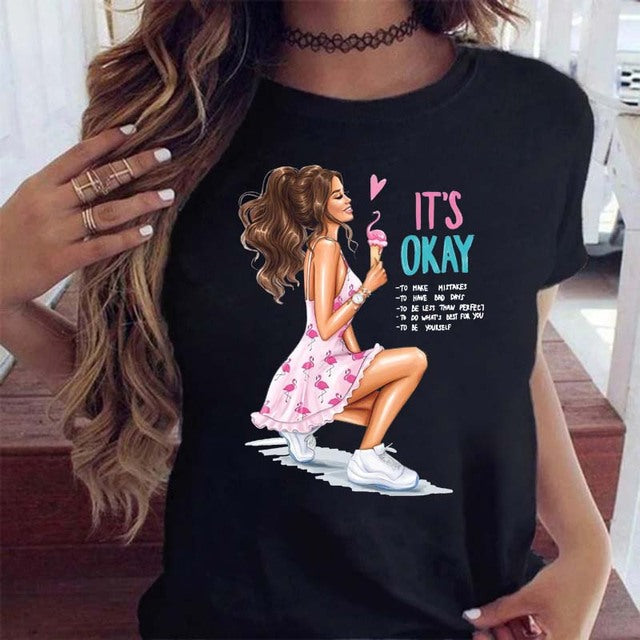 Women Black T Shirt