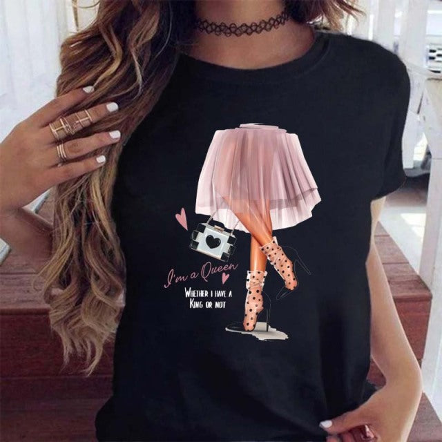 Women Black T Shirt