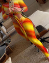 Sexy Two Piece Outfits Solid Knotted Top & High Waist Pants Set