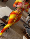 Sexy Two Piece Outfits Solid Knotted Top & High Waist Pants Set