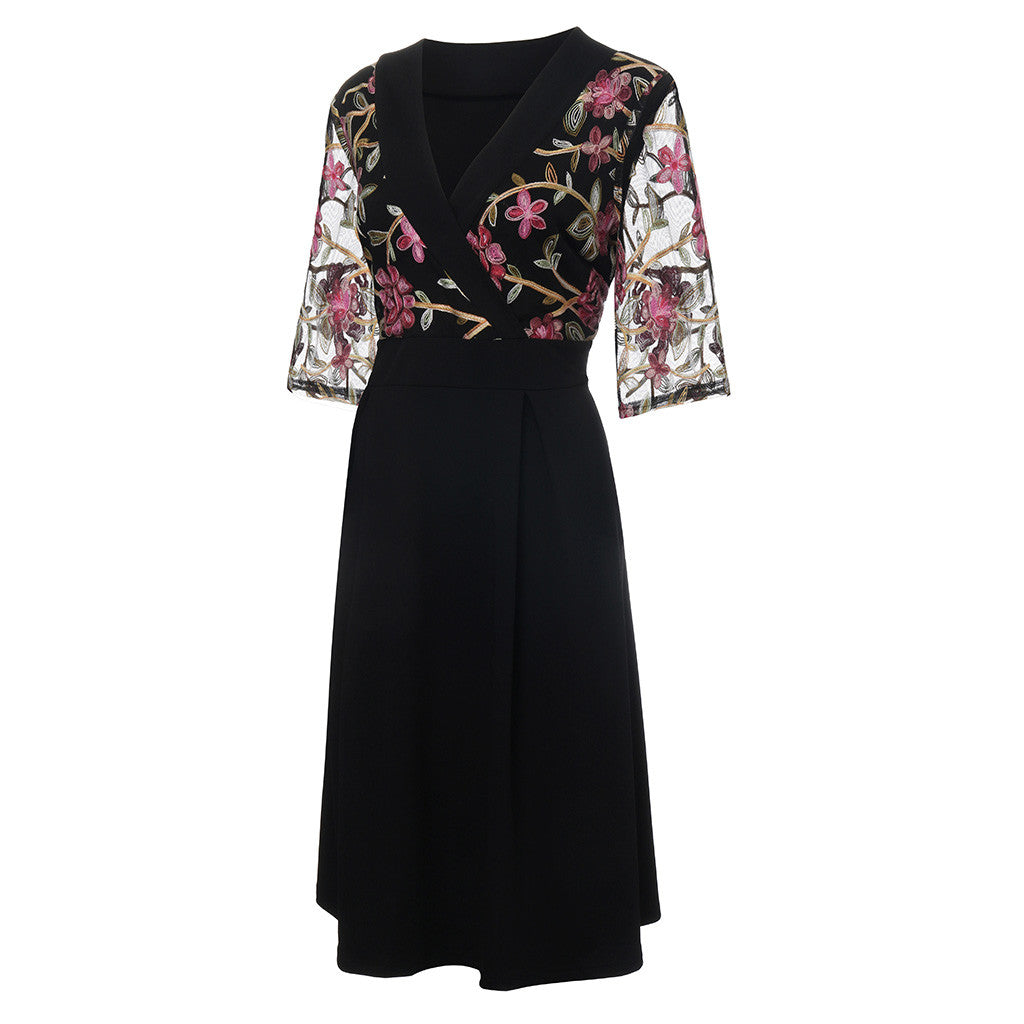 XL-5XL Plus Size Short Sleeve Floral Boho Sundress