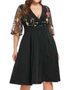 XL-5XL Plus Size Short Sleeve Floral Boho Sundress