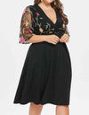 XL-5XL Plus Size Short Sleeve Floral Boho Sundress