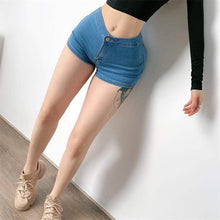 Cargar imagen en el visor de la galería, Thin Sexy Stretch High-Waisted Peach Butt Comfortable Denim Shorts
