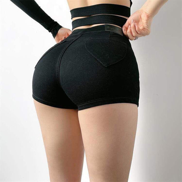 Thin Sexy Stretch High-Waisted Peach Butt Comfortable Denim Shorts