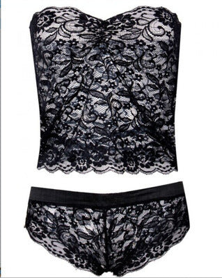 Adjustable Thin Lace Flower Printed Underwear Suit