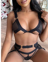 Wireless Lace Hollow Out Sexy 3 Piece Set