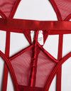 Wireless Lace Hollow Out Sexy 3 Piece Set