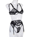 Wireless Lace Hollow Out Sexy 3 Piece Set