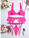 Wireless Lace Hollow Out Sexy 3 Piece Set