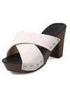 Cross Strap Chunky Heel Open Toe Sandal