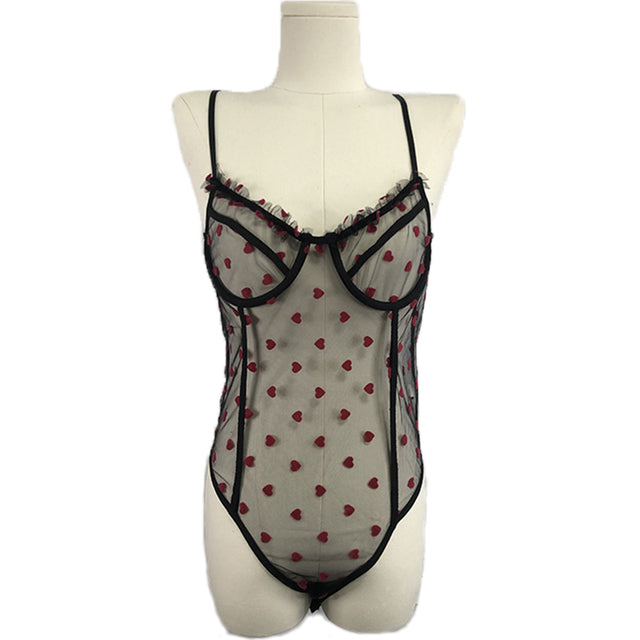 Mesh One Piece Bra Set Seamless Bodysuit