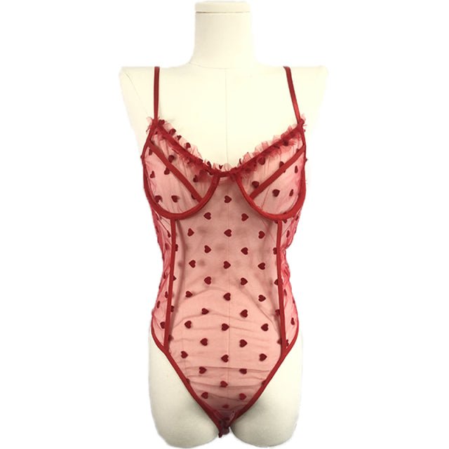 Mesh One Piece Bra Set Seamless Bodysuit