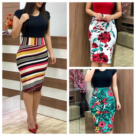 Floral Pencil Evening Dress