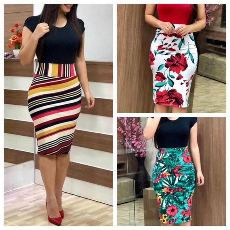 Floral Pencil Evening Dress