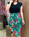 Floral Pencil Evening Dress