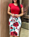 Floral Pencil Evening Dress