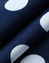Elegant Sleeveless Polka Dot Print Blue Flared Dress