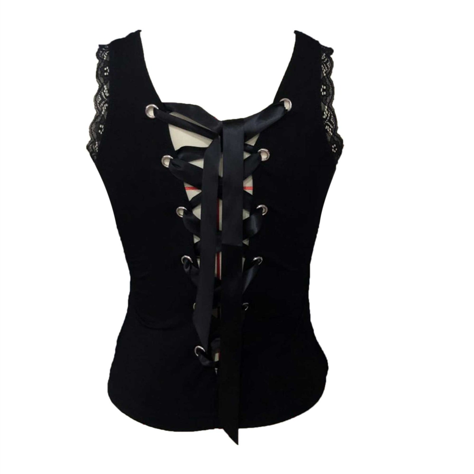 Backless Hollow Bandage Solid Color Camisole