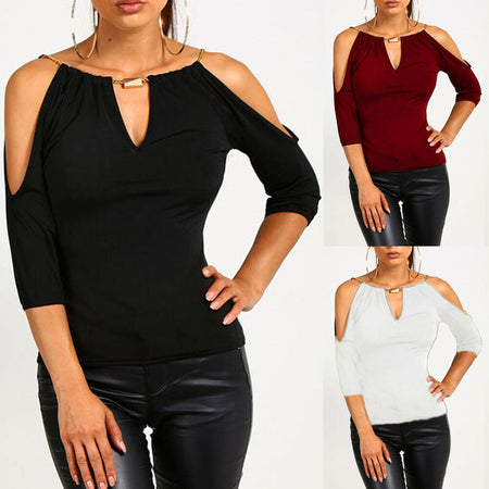 Short Sleeve Off-shoulder Blouse S-XL