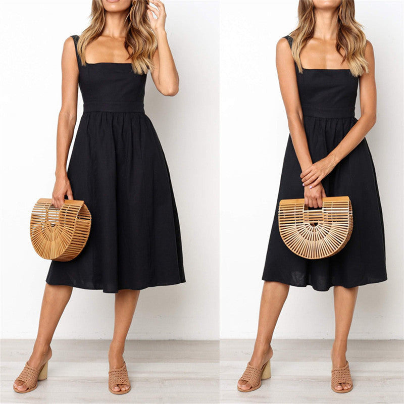 New Sexy Backless A-line Dress With Spaghetti Strap
