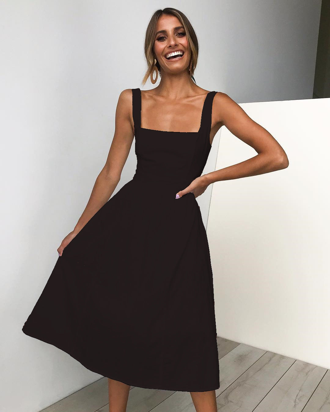 New Sexy Backless A-line Dress With Spaghetti Strap