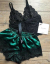 Lace Pajama V Neck Satin