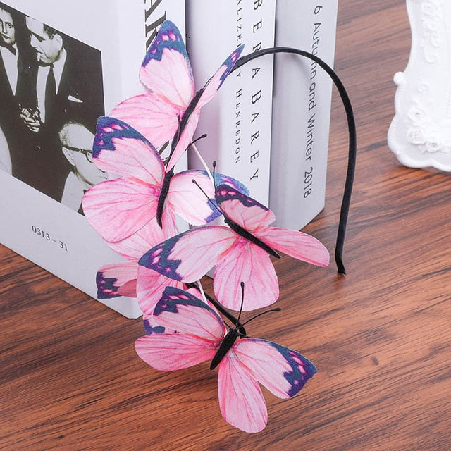 Handmade Blue Butterfly Headband