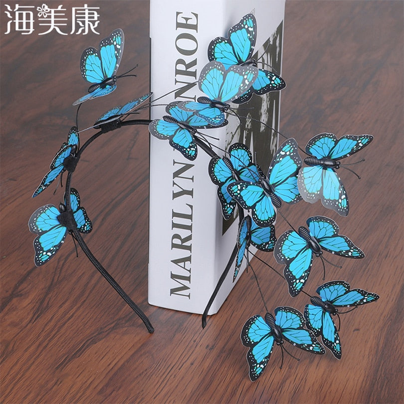 Handmade Blue Butterfly Headband