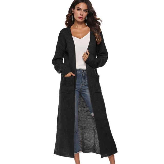 Long Cardigan Thick Kimono Long Sleeve Sweater - Fashion Damsel