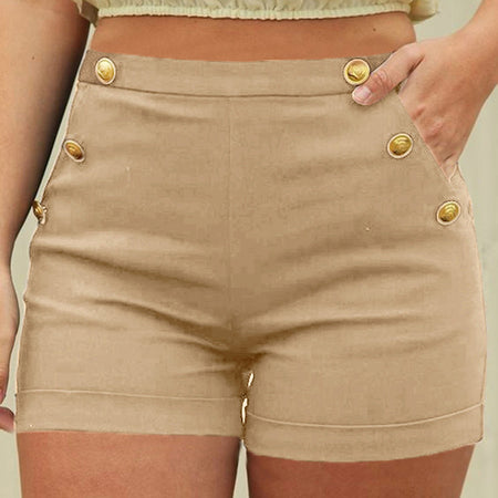 High Waist Slim Elastic Shorts
