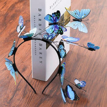 Load image into Gallery viewer, Handmade Blue Butterfly Headband
