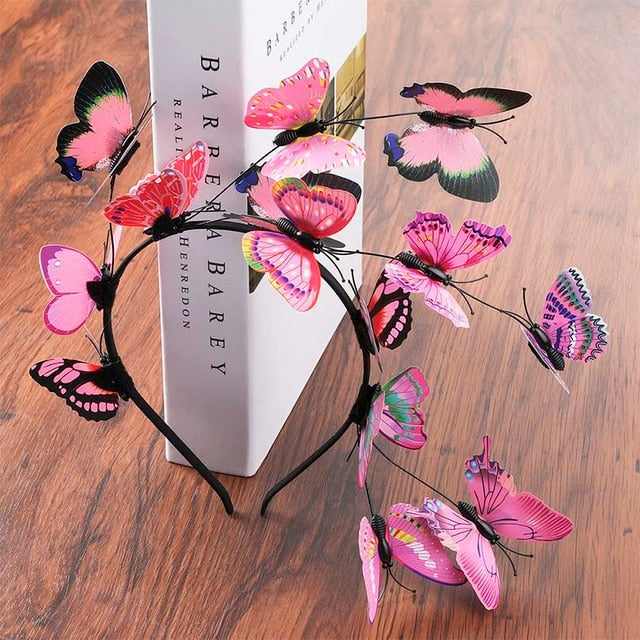Handmade Blue Butterfly Headband