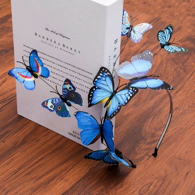 Handmade Blue Butterfly Headband